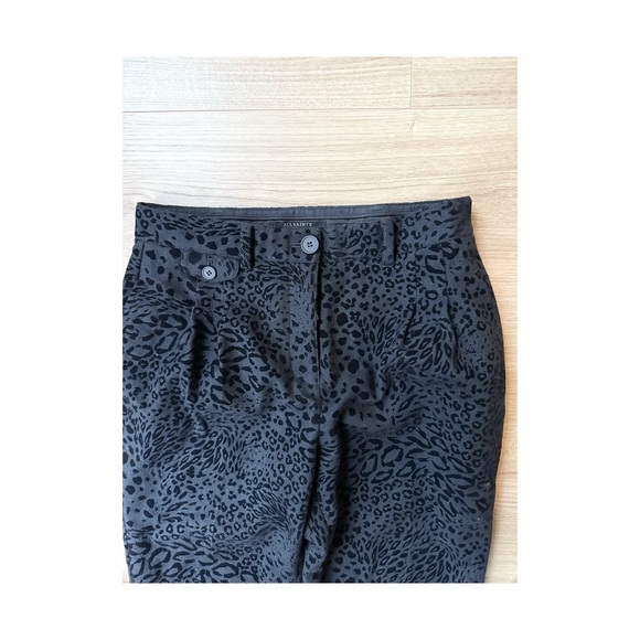 All Saints Metallic Black Cropped Trousers - Picture 4 of 7